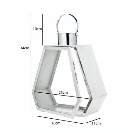 Lanterna decorativa PALACE 34 cm cromado brilhante