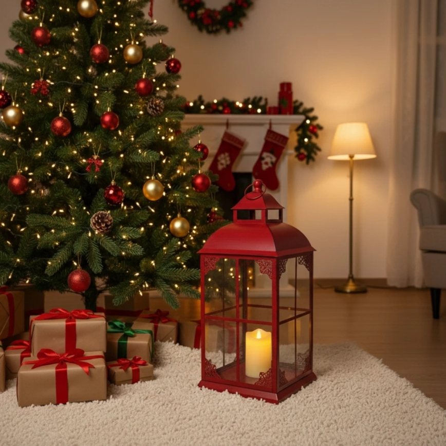 Lanterna decorativa REDY 30,5 cm vermelha