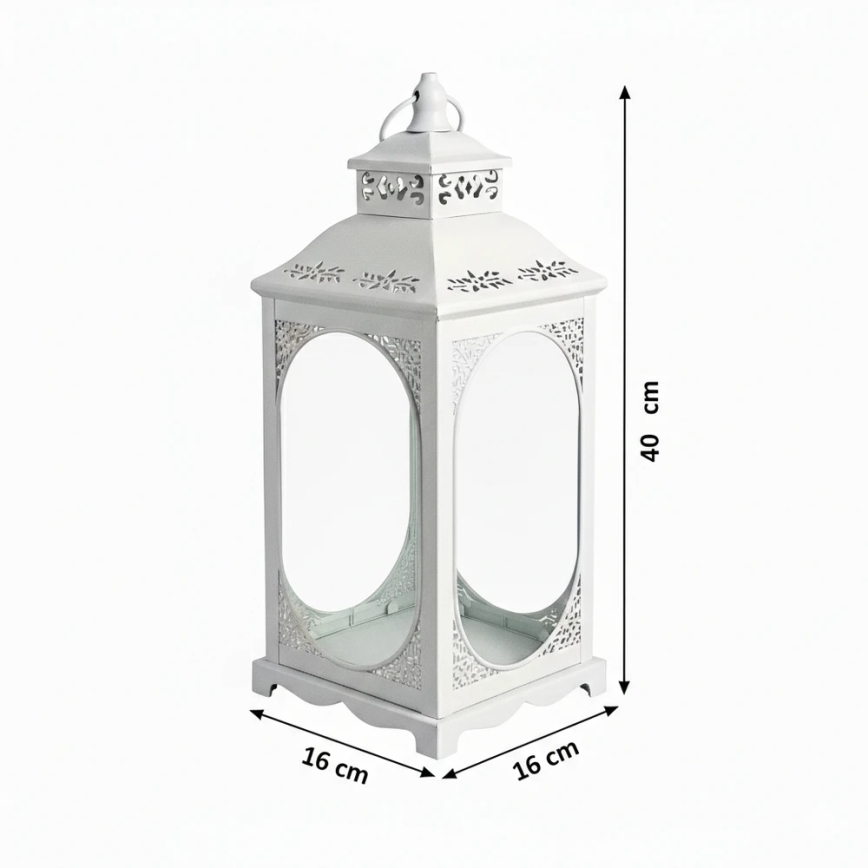Lanterna decorativa ROSEHILL 27,5 cm branca