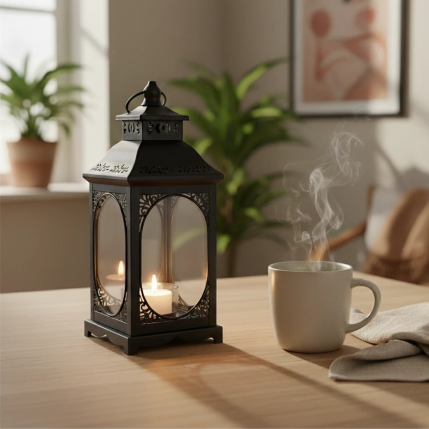 Lanterna decorativa ROSEHILL 40 cm preta