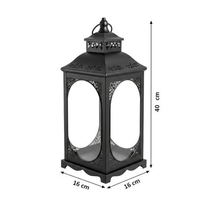 Lanterna decorativa ROSEHILL 40 cm preta