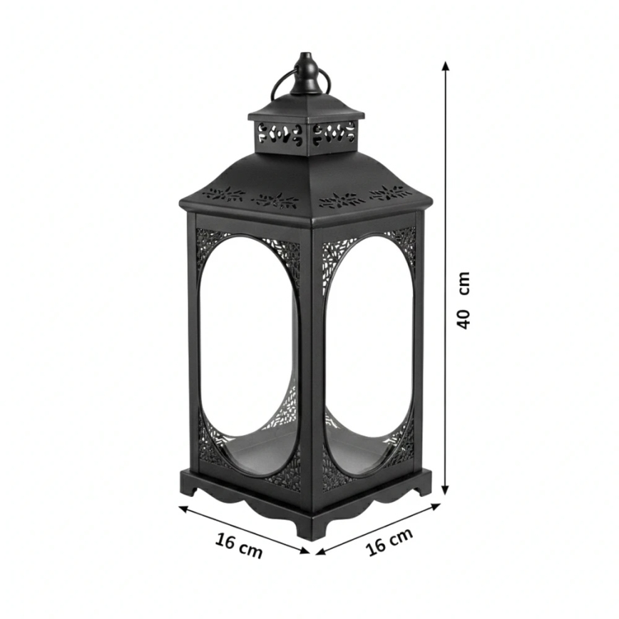 Lanterna decorativa ROSEHILL 40 cm preta