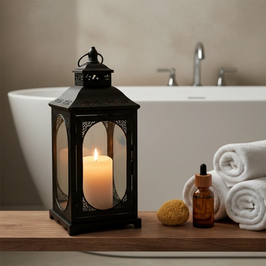 Lanterna decorativa ROSEHILL 54,5 cm preta