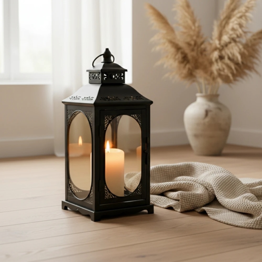 Lanterna decorativa ROSEHILL 54,5 cm preta