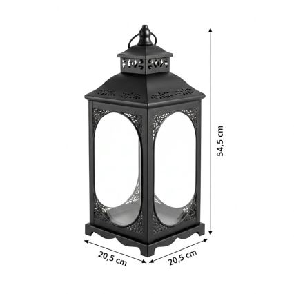 Lanterna decorativa ROSEHILL 54,5 cm preta
