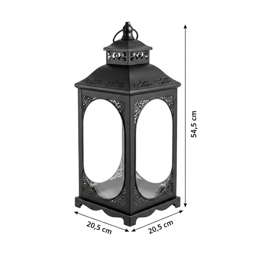 Lanterna decorativa ROSEHILL 54,5 cm preta