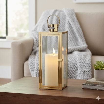 Lanterna decorativa TOWER 29 cm dourada
