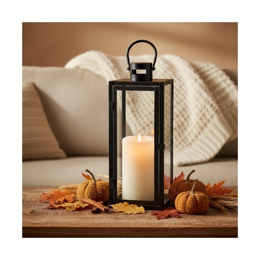 Lanterna decorativa TOWER 29 cm preta