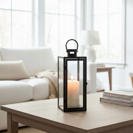 Lanterna decorativa TOWER 29 cm preta