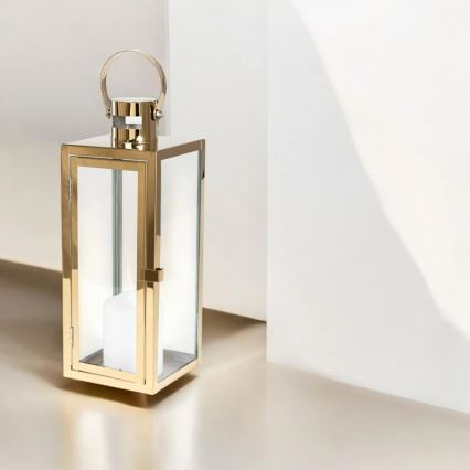 Lanterna decorativa TOWER 38 cm dourada