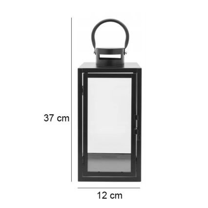 Lanterna decorativa TOWER 38 cm preta