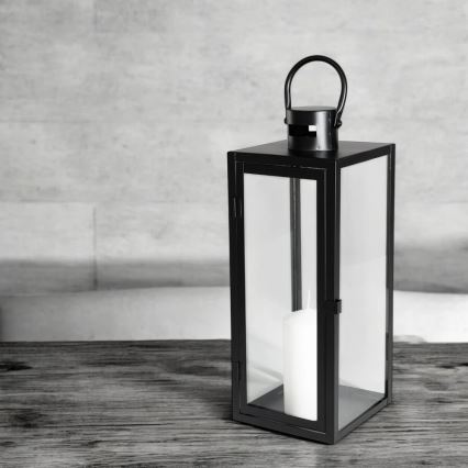 Lanterna decorativa TOWER 49 cm preta