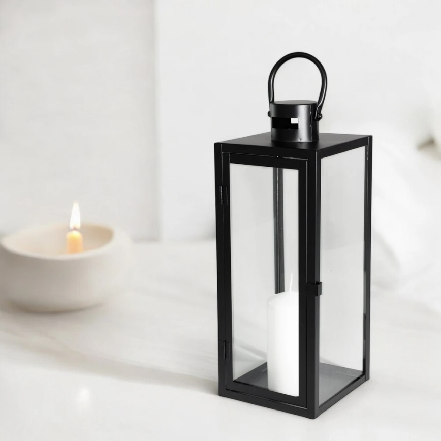Lanterna decorativa TOWER 49 cm preta