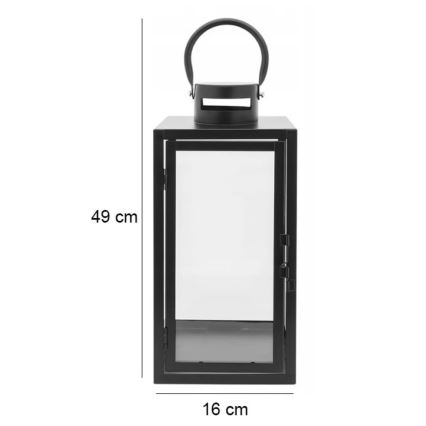 Lanterna decorativa TOWER 49 cm preta