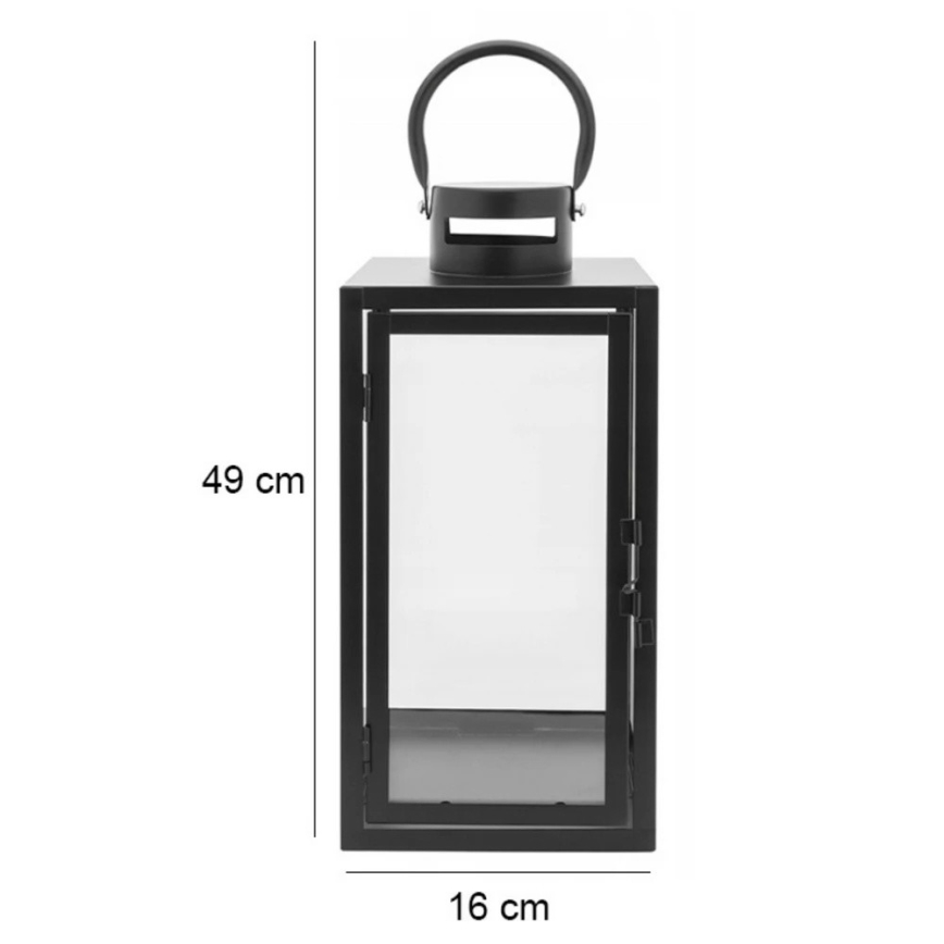Lanterna decorativa TOWER 49 cm preta