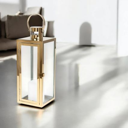 Lanterna decorativa TOWER 63 cm dourada
