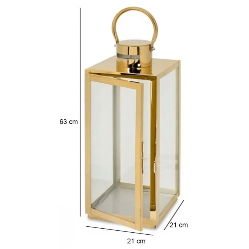 Lanterna decorativa TOWER 63 cm dourada