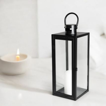 Lanterna decorativa TOWER 63 cm preta