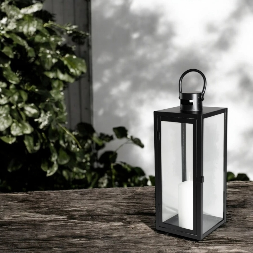 Lanterna decorativa TOWER 63 cm preta