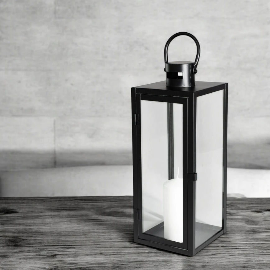 Lanterna decorativa TOWER 63 cm preta