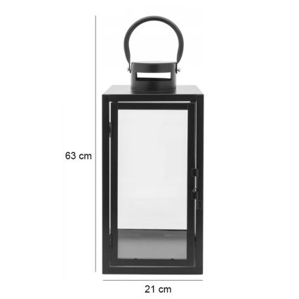 Lanterna decorativa TOWER 63 cm preta
