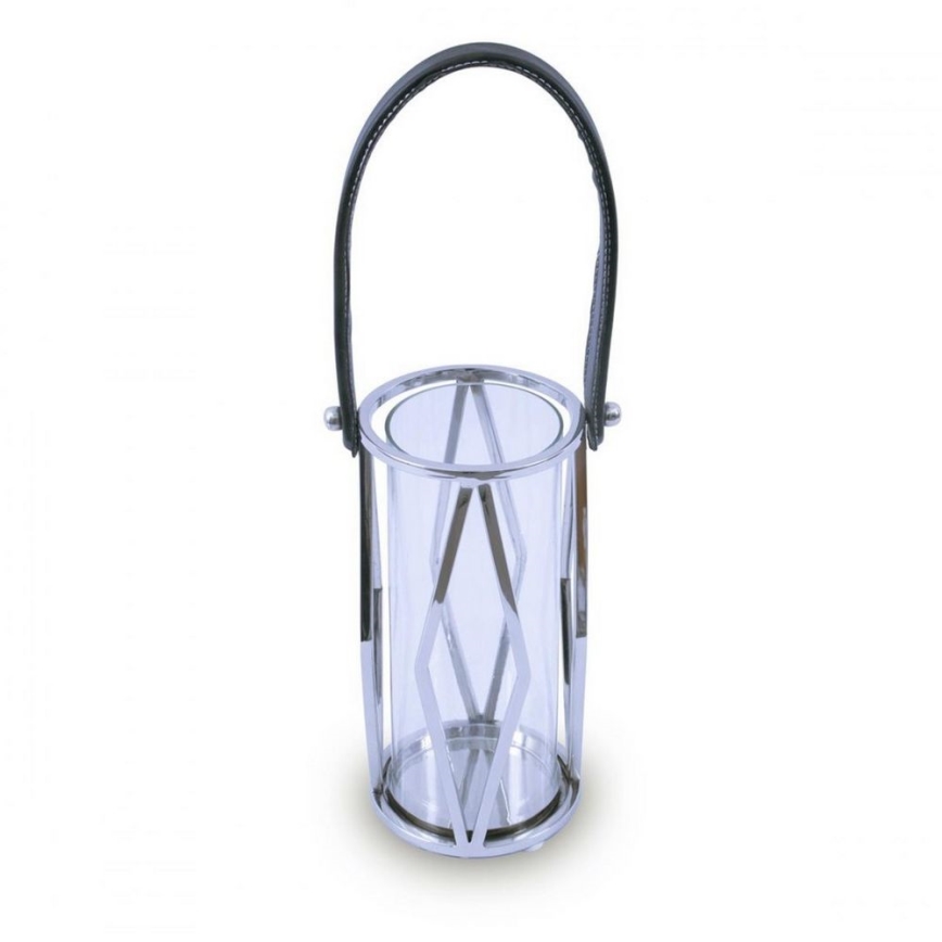 Lanterna FRAGIL 26 cm cromado brilhante/preto