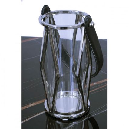 Lanterna FRAGIL 26 cm cromado brilhante/preto