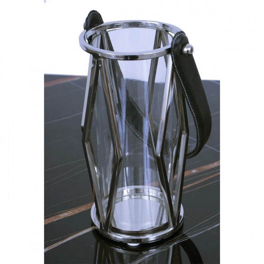 Lanterna FRAGIL 26 cm cromado brilhante/preto