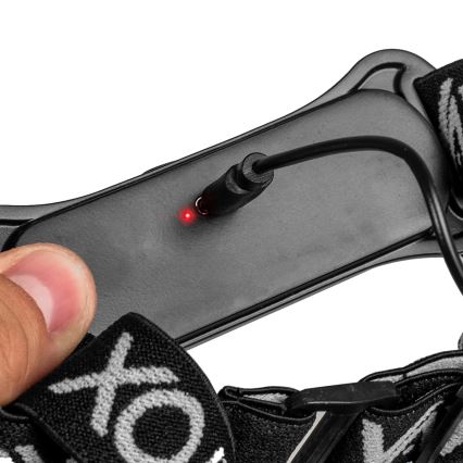 Lanterna frontal recarregável LED regulável LED/5V IPX4 300 lm 1200 mAh