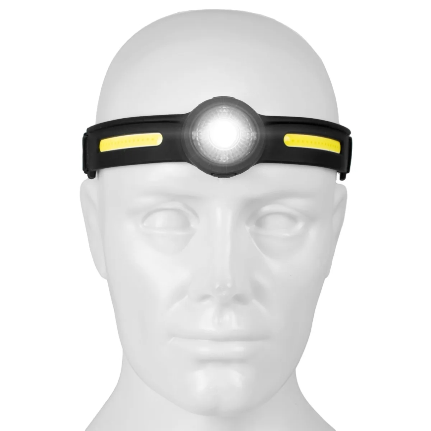 Lanterna frontal LED recarregável com ajuste de intensidade e luz vermelha — 5V, IPX4, 550 lm, 600 mAh