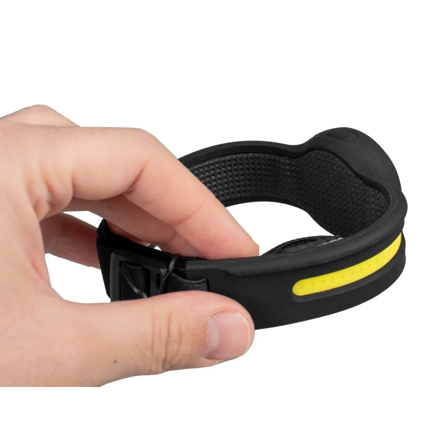 Lanterna frontal LED recarregável com ajuste de intensidade e luz vermelha — 5V, IPX4, 550 lm, 600 mAh