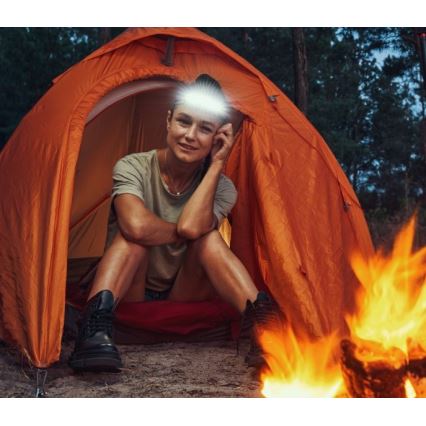 Lanterna frontal recarregável 2x LED/5V 180 lm 900 mAh preta