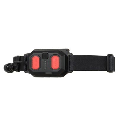 Lanterna frontal recarregável 2x LED/5V 180 lm 900 mAh preta