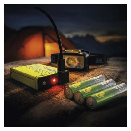 Lanterna frontal recarregável e regulável LED/3xAAA/1000 mAh 3,7V