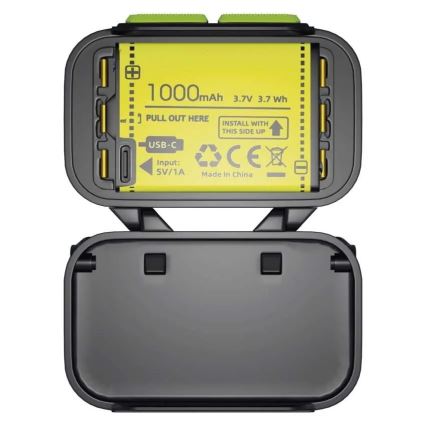 Lanterna frontal recarregável e regulável LED/3xAAA/1000 mAh 3,7V