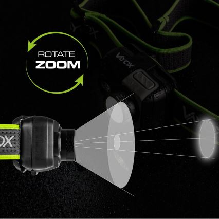 Lanterna frontal recarregável LED dimerizável/10W/5V/3xAAA IP66 800 lm 1000 mAh