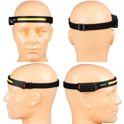 Lanterna frontal recarregável LED regulável com sensor 2xLED/5V IP44 350 lm 1200 mAh