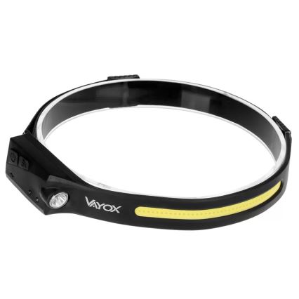 Lanterna frontal recarregável LED regulável com sensor 2xLED/5V IP44 350 lm 1200 mAh