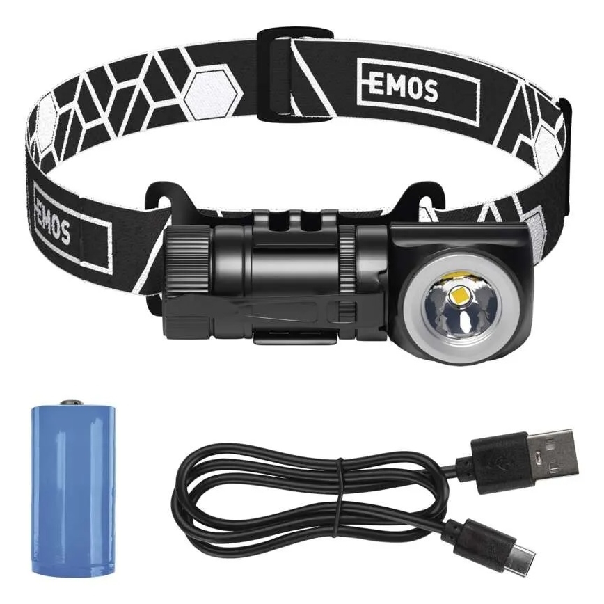 Lanterna frontal recarregável LED regulável/800 mAh 3,7V