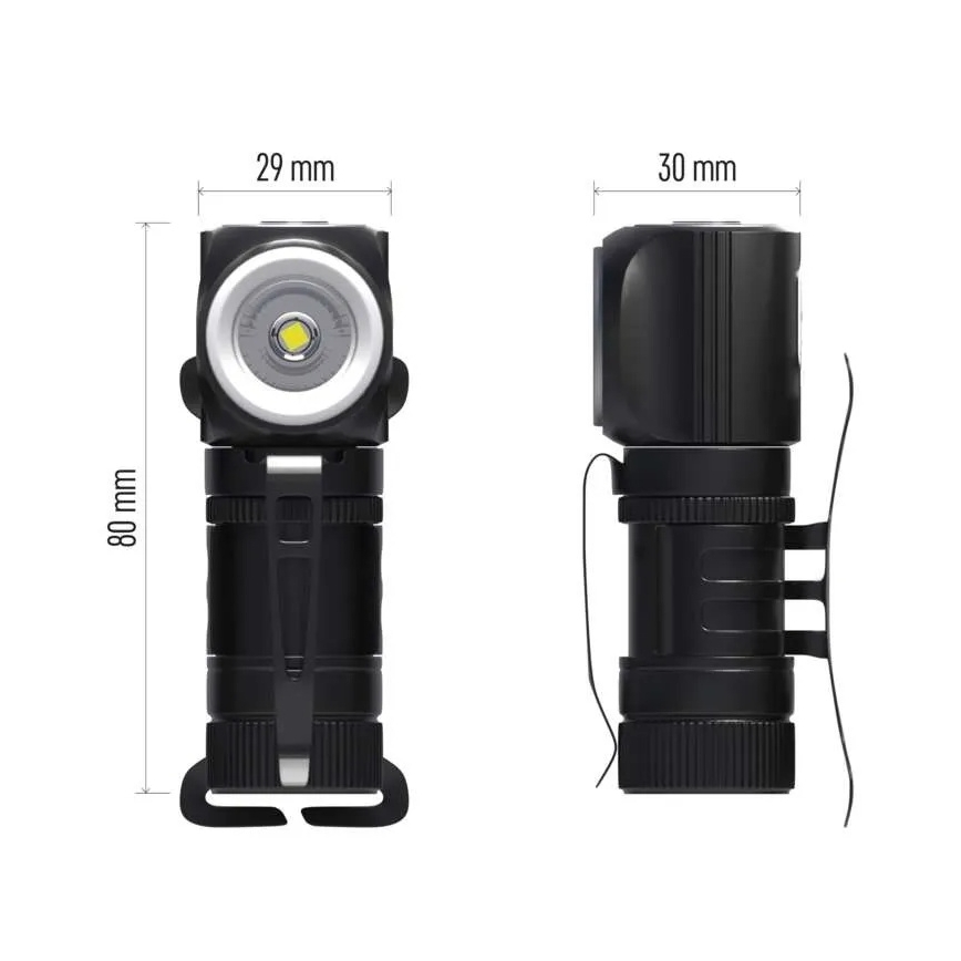 Lanterna frontal recarregável LED regulável/800 mAh 3,7V
