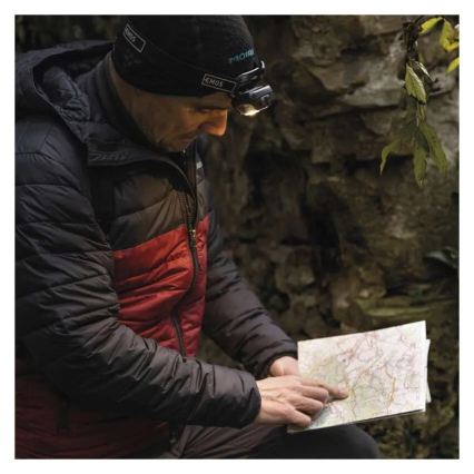 Lanterna frontal recarregável LED/USB 1200 mAh