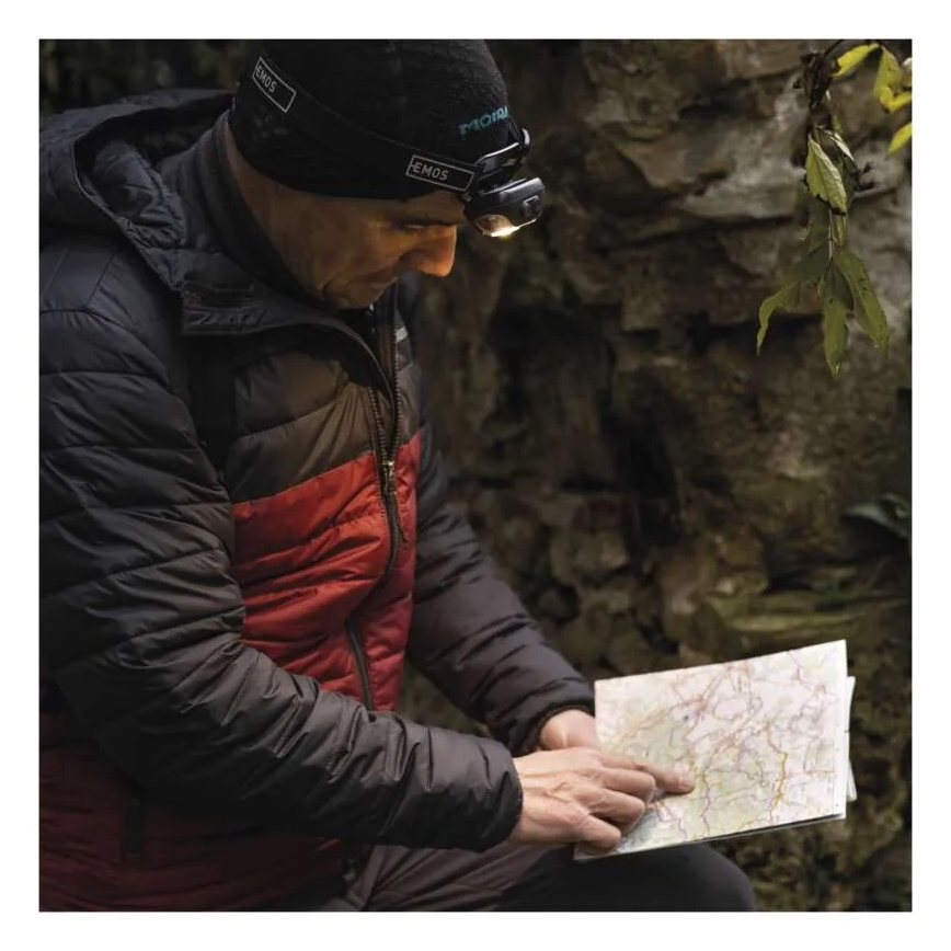 Lanterna frontal recarregável LED/USB 1200 mAh