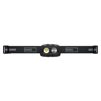 Lanterna frontal recarregável LED/USB 1200 mAh
