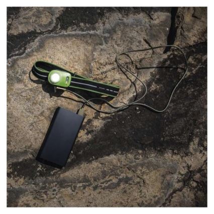 Lanterna frontal recarregável LED/USB, 1600 mAh, IPX6