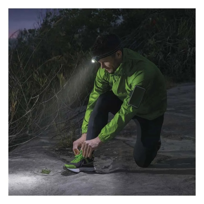 Lanterna frontal recarregável LED/USB, 1600 mAh, IPX6