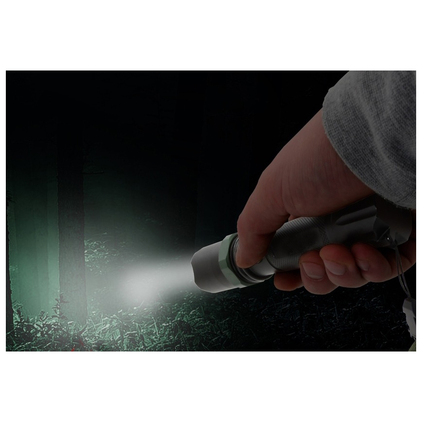 Lanterna LED LED/3W/3xAAA IP44 preto