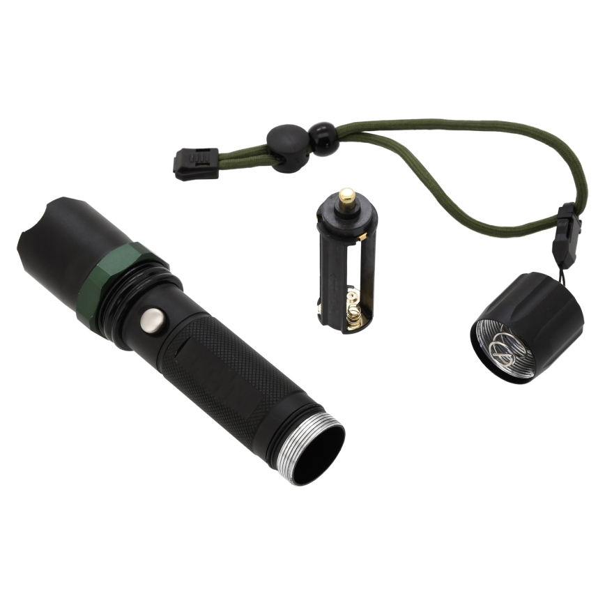 Lanterna LED LED/3W/3xAAA IP44 preto