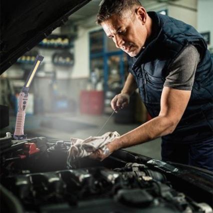 Lanterna de trabalho recarregável LED dimmerizável com função powerbank LED/4W/5V IPX4 600 lm 2000 mAh