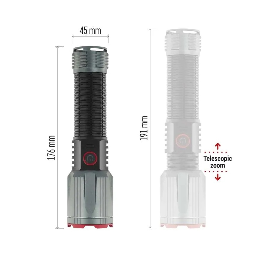 Lanterna de metal recarregável LED/5V 3000 lm 5000 mAh IP43