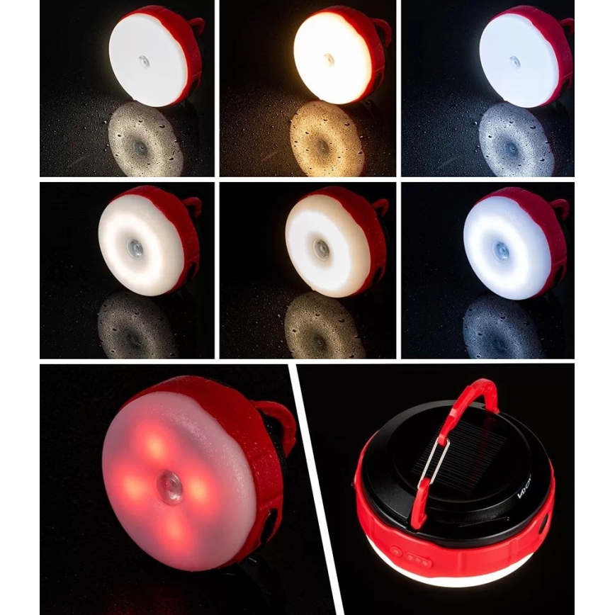 Lanterna LED solar com regulação e função power bank LED/3W/5V 3000/4000/6500K IPX6 500 brilhante 2000 mAh